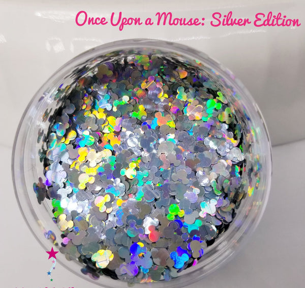 Once Upon a Mouse: Silver Edition - Glitter - Glitter Shapes - Silver Mickey Mouse Ear Shape