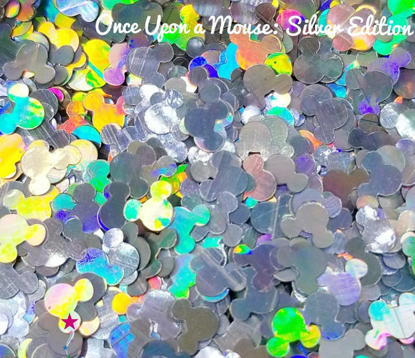 Once Upon a Mouse: Silver Edition - Glitter - Glitter Shapes - Silver Mickey Mouse Ear Shape