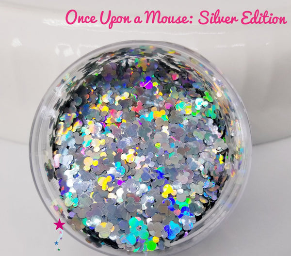 Once Upon a Mouse: Silver Edition - Glitter - Glitter Shapes - Silver Mickey Mouse Ear Shape