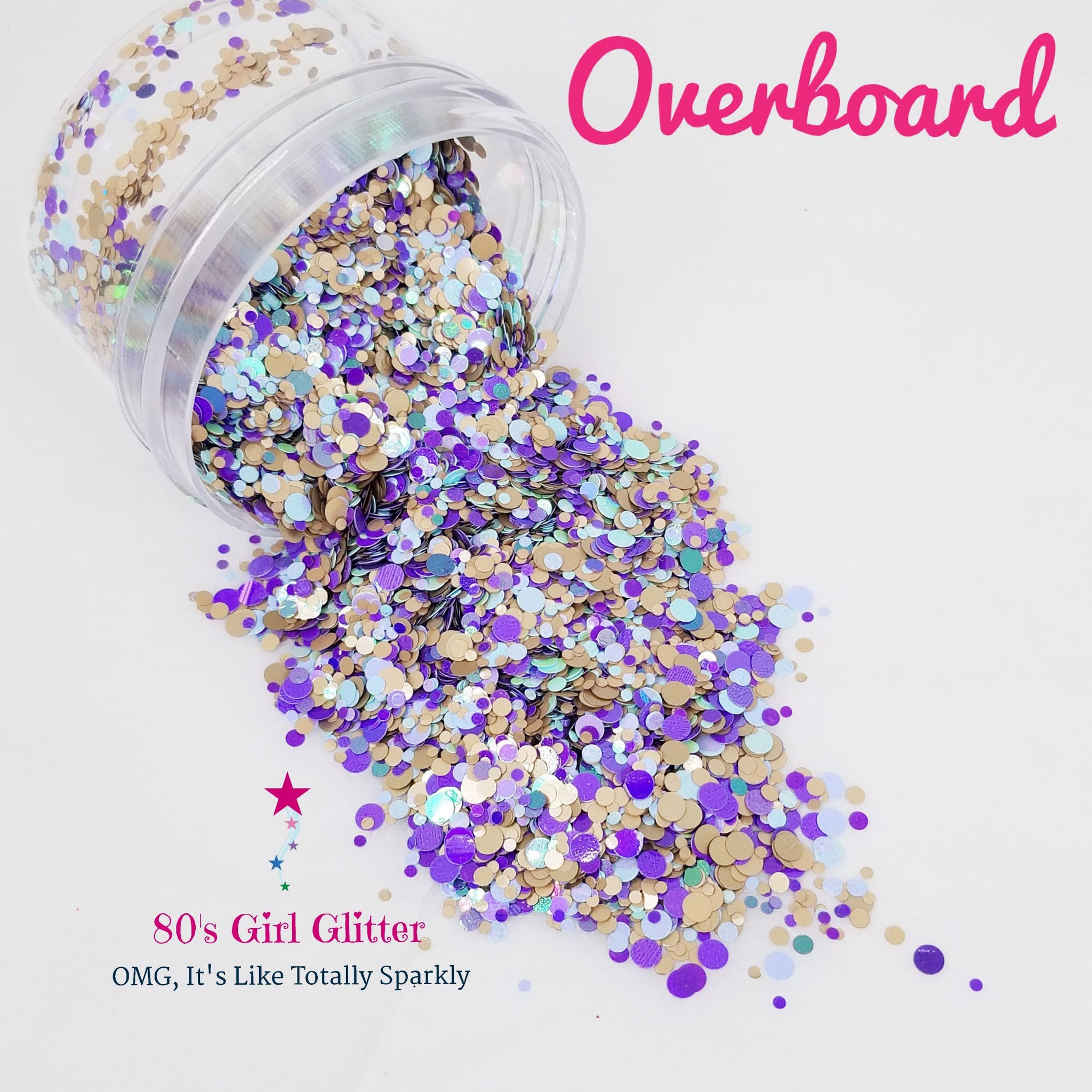 Overboard - Glitter - Glitter Shapes - Glitter Dots - Purple Aqua Matte Tan Glitter Dot Mix