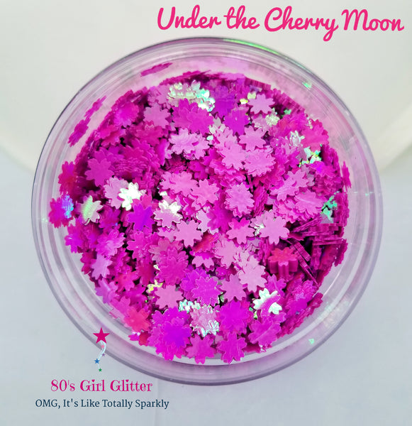 Under the Cherry Moon - Glitter - Glitter Shapes - Hot Pink Cherry Blossom Shaped Glitter