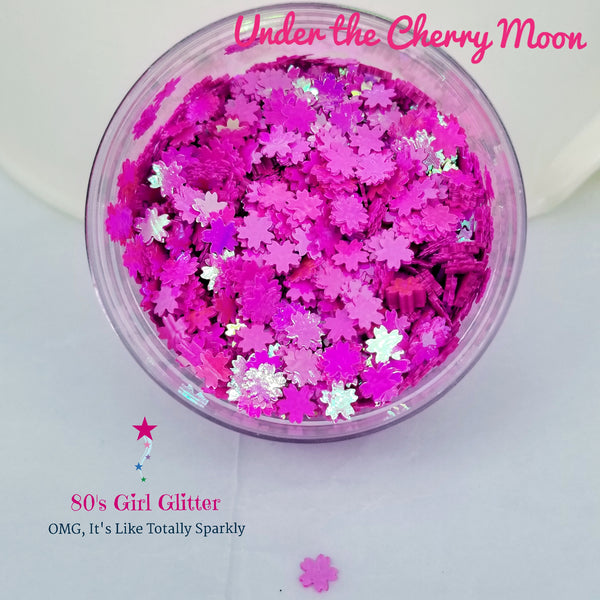 Under the Cherry Moon - Glitter - Glitter Shapes - Hot Pink Cherry Blossom Shaped Glitter