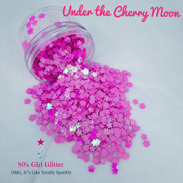 Under the Cherry Moon - Glitter - Glitter Shapes - Hot Pink Cherry Blossom Shaped Glitter