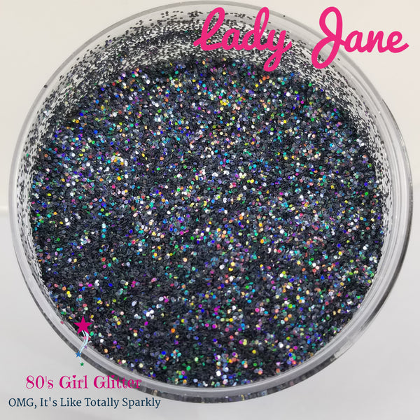 Lady Jane - Glitter - Gray Glitter - Gunmetal Gray Fine Sized Holographic Glitter
