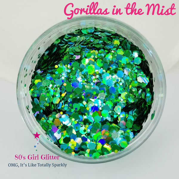 Gorillas in the Mist - Glitter - Green Glitter - Green Chunky Holographic Glitter Mix