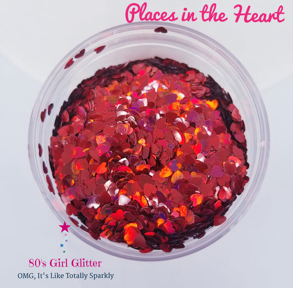 Places in the Heart - Glitter - Glitter Shapes - Red Holographic Heart Shaped Glitter