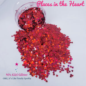 Places in the Heart - Glitter - Glitter Shapes - Red Holographic Heart Shaped Glitter