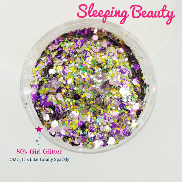 Sleeping Beauty - Glitter - Pink Purple and Silver Holographic Chunky Glitter Mix