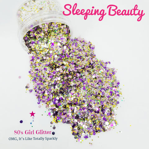 Sleeping Beauty - Glitter - Pink Purple and Silver Holographic Chunky Glitter Mix