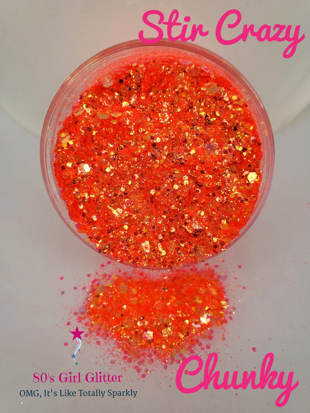 Stir Crazy - Glitter - Orange Iridescent Glitter