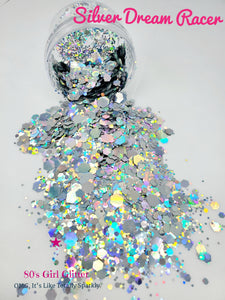 Silver Dream Racer - Glitter - Silver Holographic Chunky Mix