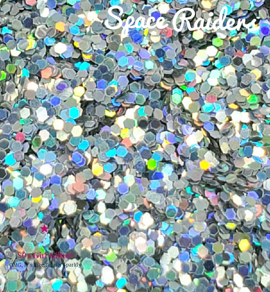 Space Raiders - Glitter - Silver Fine Size Holographic Glitter
