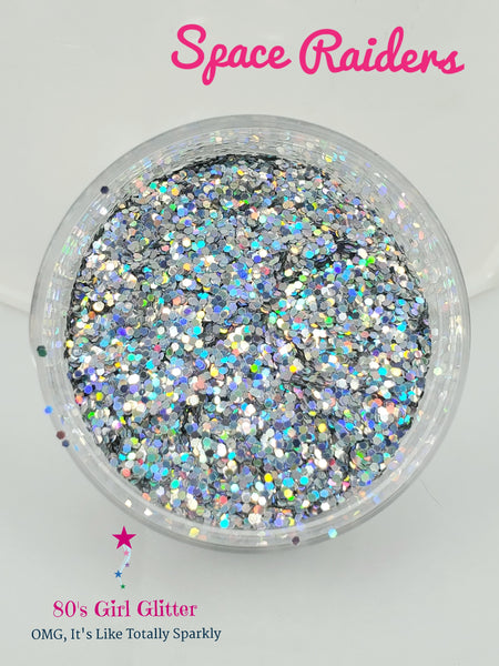 Space Raiders - Glitter - Silver Fine Size Holographic Glitter