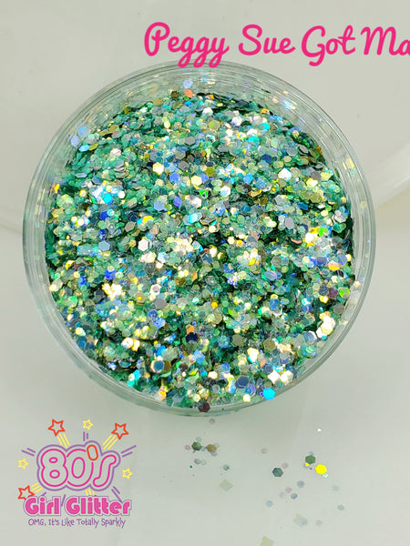 Peggy Sue Got Married - Glitter - Green Glitter - Green Holographic Chunky Glitter