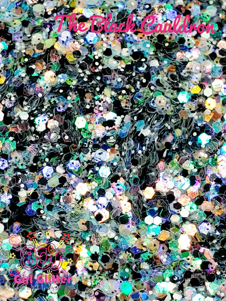 The Black Cauldron - Glitter - Black Glitter - Black Holographic Chunky Glitter Mix - Loose Glitter