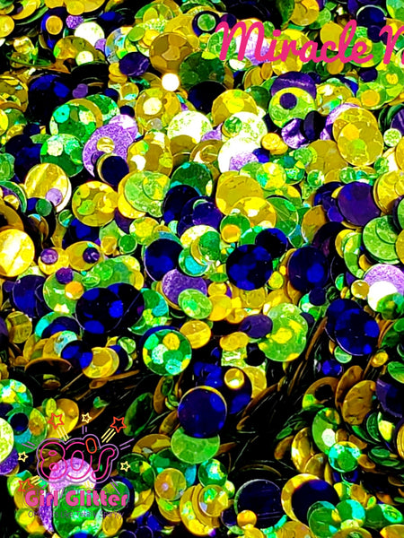 Miracle Mile - Glitter - Mardis Gras Glitter - Dot Shaped Glitter