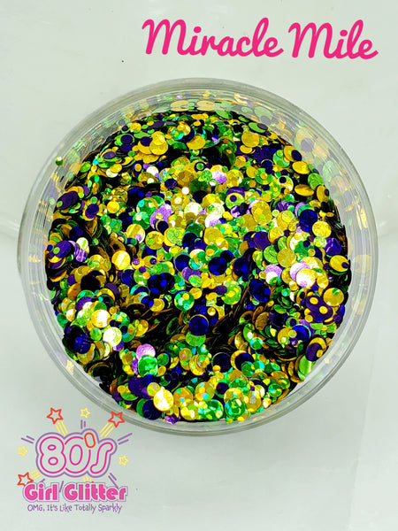 Miracle Mile - Glitter - Mardis Gras Glitter - Dot Shaped Glitter