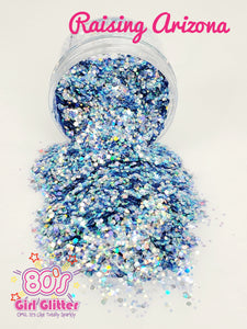 Raising Arizona - Glitter - Blue Glitter - Blue Holographic Chunky Glitter