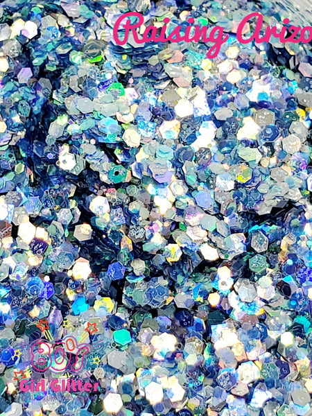 Raising Arizona - Glitter - Blue Glitter - Blue Holographic Chunky Glitter