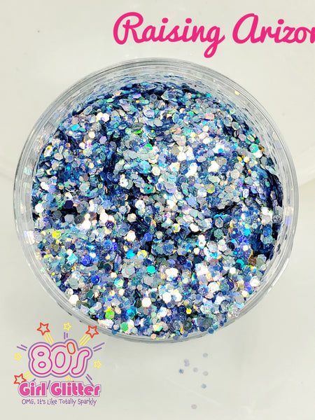 Raising Arizona - Glitter - Blue Glitter - Blue Holographic Chunky Glitter