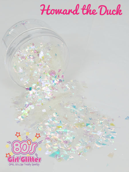 Howard the Duck - Glitter - White Glitter - White Glitter Flakes - White Opalescent Glitter