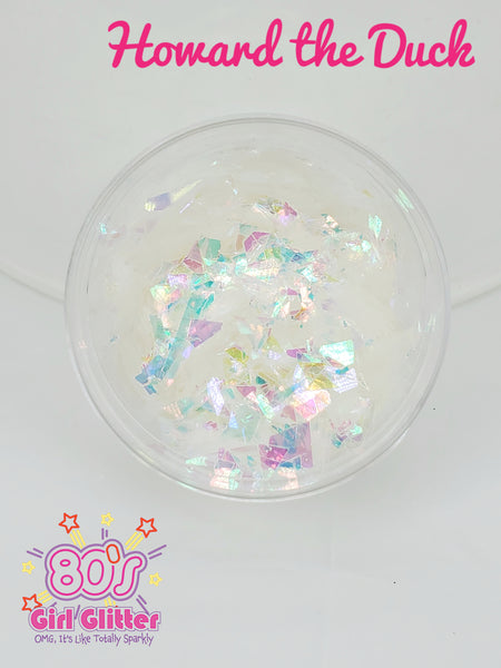 Howard the Duck - Glitter - White Glitter - White Glitter Flakes - White Opalescent Glitter