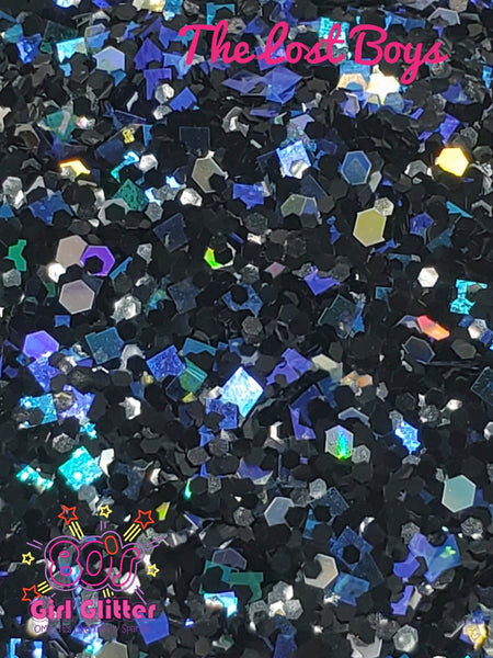 The Lost Boys - Glitter - Black Glitter - Black Holographic Chunky Glitter Mix