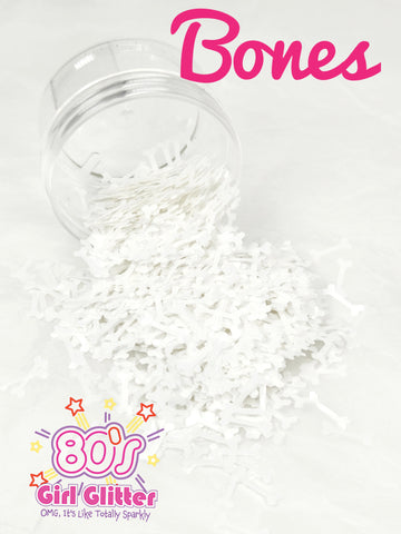 Bones - Glitter - Glitter Shapes - White Bone Shaped Glitter