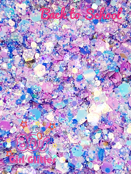 Back to School - Glitter - Pink Glitter - Blue Glitter