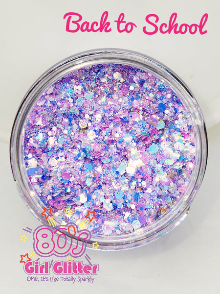 Back to School - Glitter - Pink Glitter - Blue Glitter