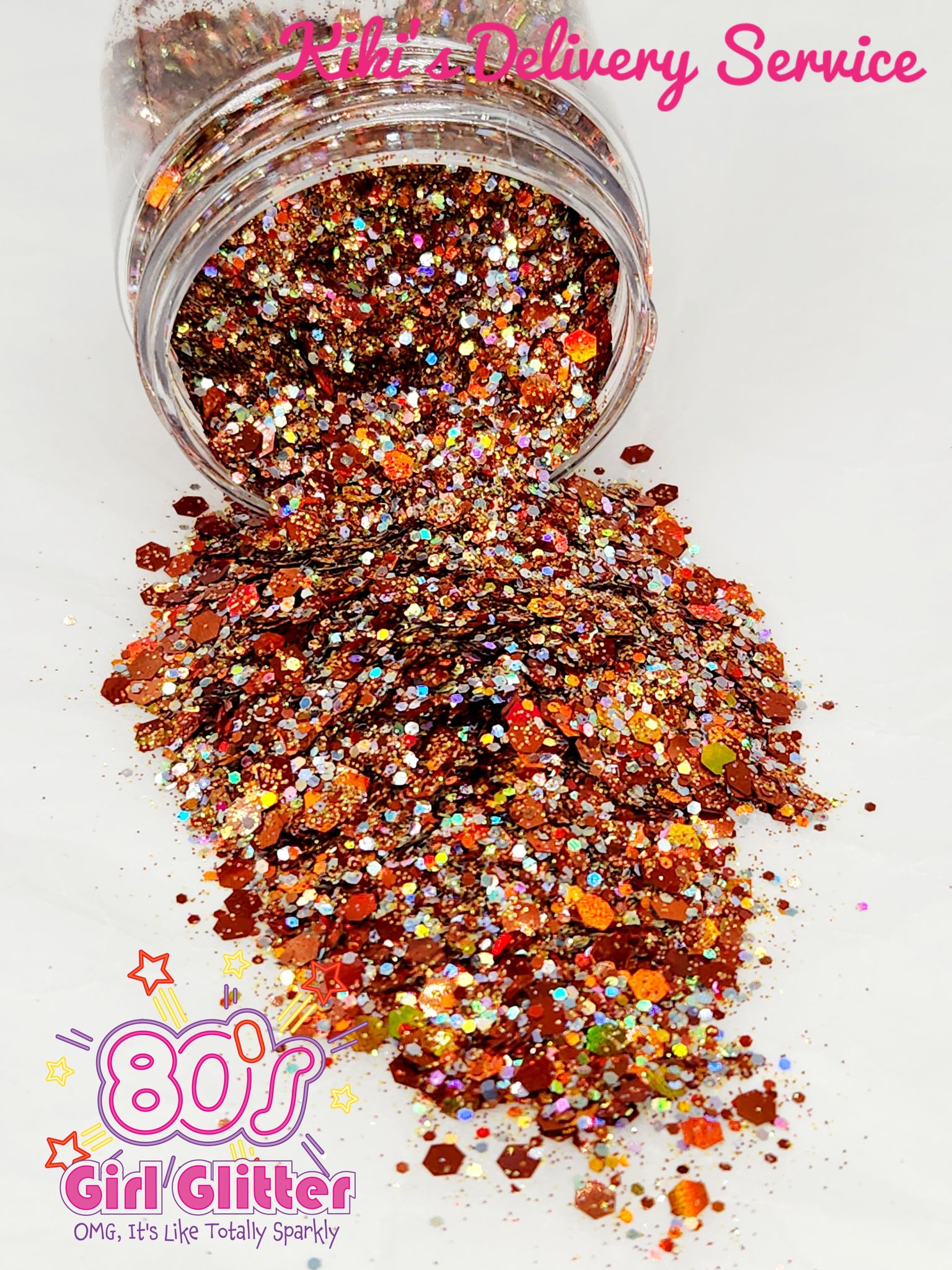 Kiki's Delivery Service - Glitter - Orange Glitter - Orange Chunky Holographic Glitter Mix