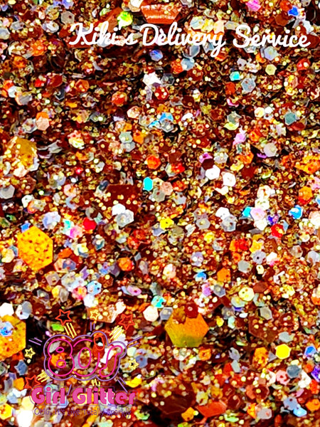 Kiki's Delivery Service - Glitter - Orange Glitter - Orange Chunky Holographic Glitter Mix